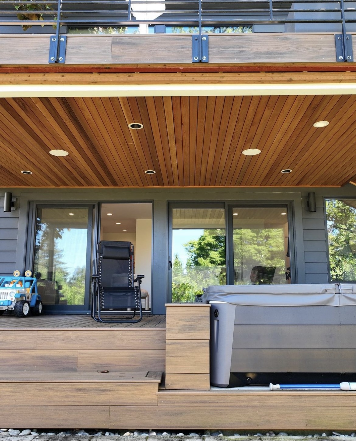 multi-level deck with a second-story deck - deck builders in portland oregon