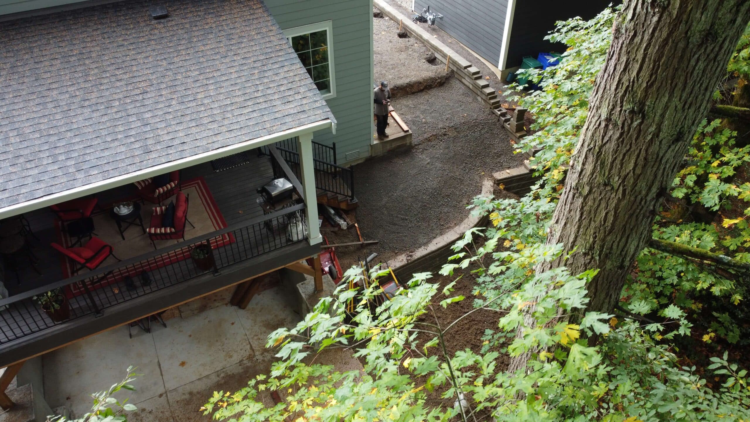 photo of yard being prepped for new outdoor living project scaled